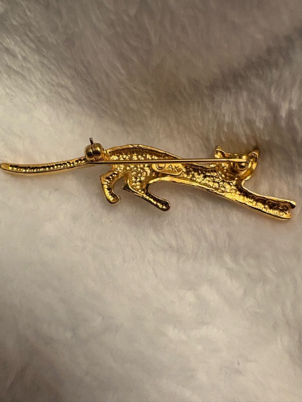 Anne Klein Gold Cat Brooch